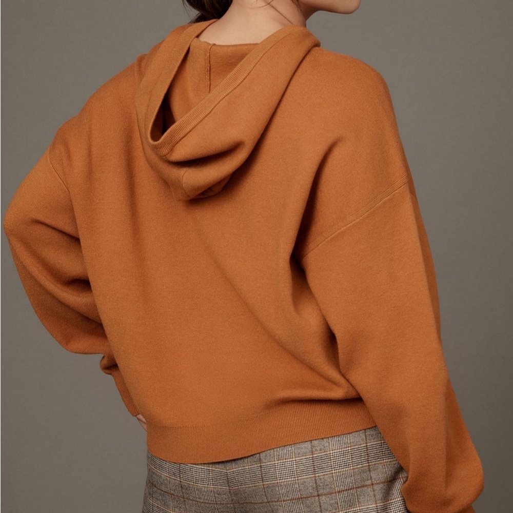 Anthropologie Maeve Compact Hooded Sweater in Brown Size XXS